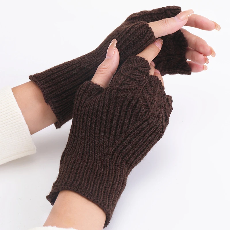 MELLIEX 2 Paia Lunghi Guanti Senza Dita, Guanti Invernali Mezze Dita Scaldabraccia A Maglia Per Donna E Uomo Taglia Unica 126879258