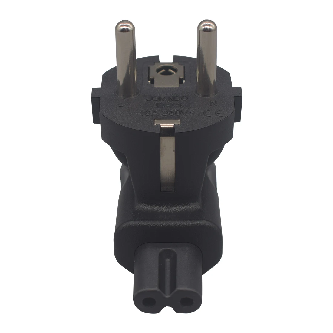 EU to IEC320 C7 power outlet adapter 90 degree angle German standard plug AC power converter