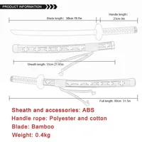 80cm Zoro Katana Samurai Sword JapanAnime Cosplay Katanas Enma KitetsuShusui Wado lchimonji Bamboo WoodenToy Swords 2