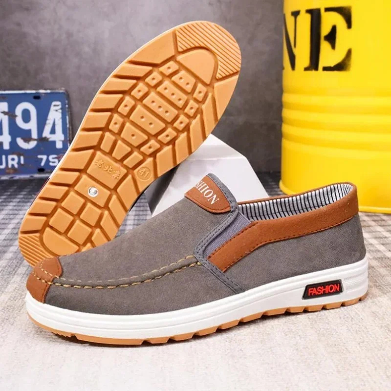 

Мужские туфли без шнуровки, повседневные удобные лоферы, удобная обувь для отдыха, легкая Винтажная обувь на плоской подошве, весна-осень