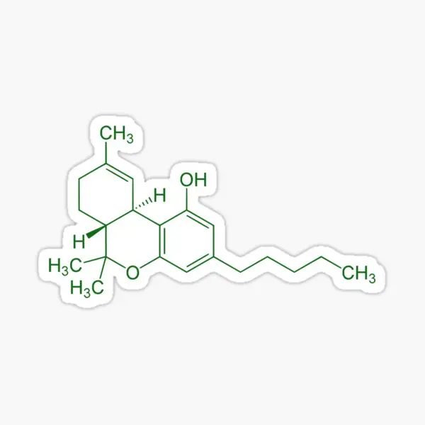 

Зеленые наклейки с молекулой Thc, 5 шт., для забавных комнат, для дома, гостиной, Детские художественные украшения, аниме ноутбук