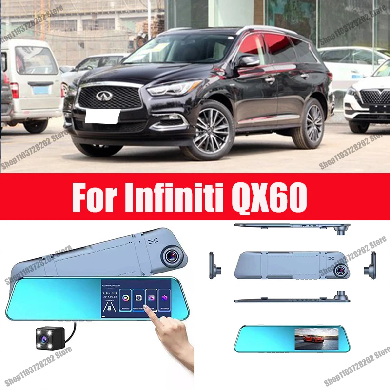 

For Infiniti QX60 Camera Car Touch Screen Video Recorder Rearview mirror Dash Cam Front and Rear Camera Mirror DVR