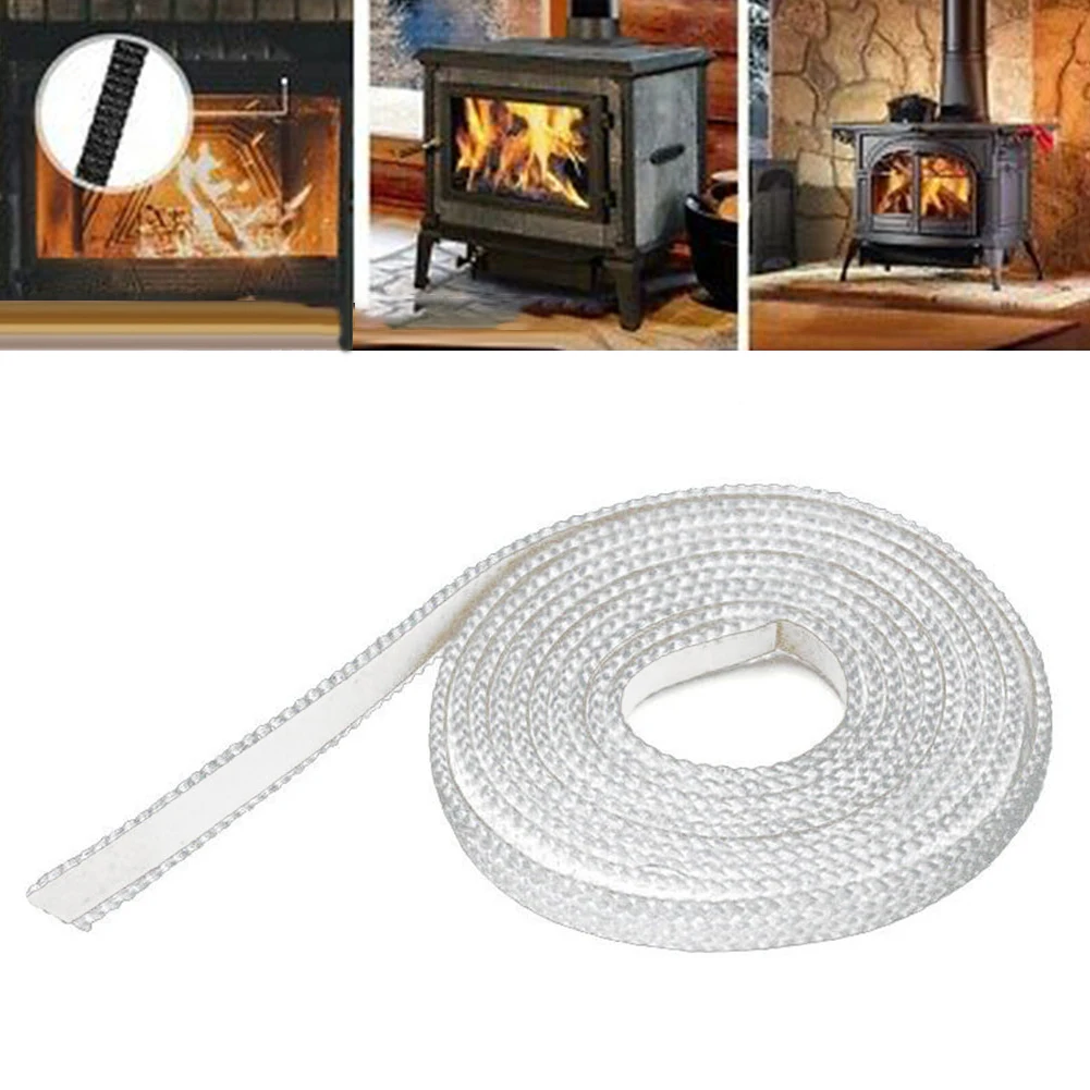 Fiberglass Seal Stove Fire Rope Black Self Adhesive Flat Stove Rope Replacement Fireplace Sealing Cord Wide 3mm*10mm wood burning stove seal,fiberglass rope