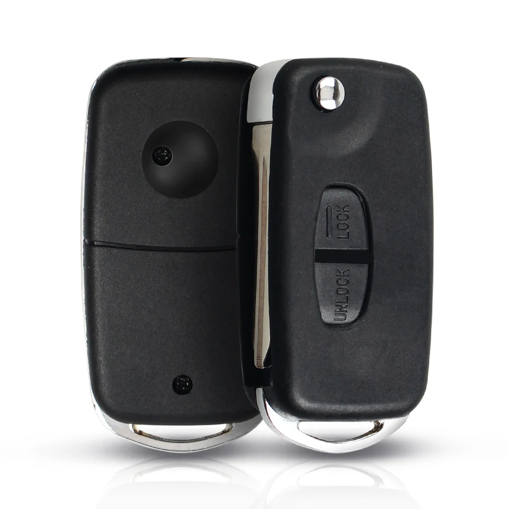 KEYYOU Remote Modified Flip Key Case For Mitsubishi Pajero Sport Outlander Grandis LANCER-EX ASX 2 Buttons Car Fob Key Shell