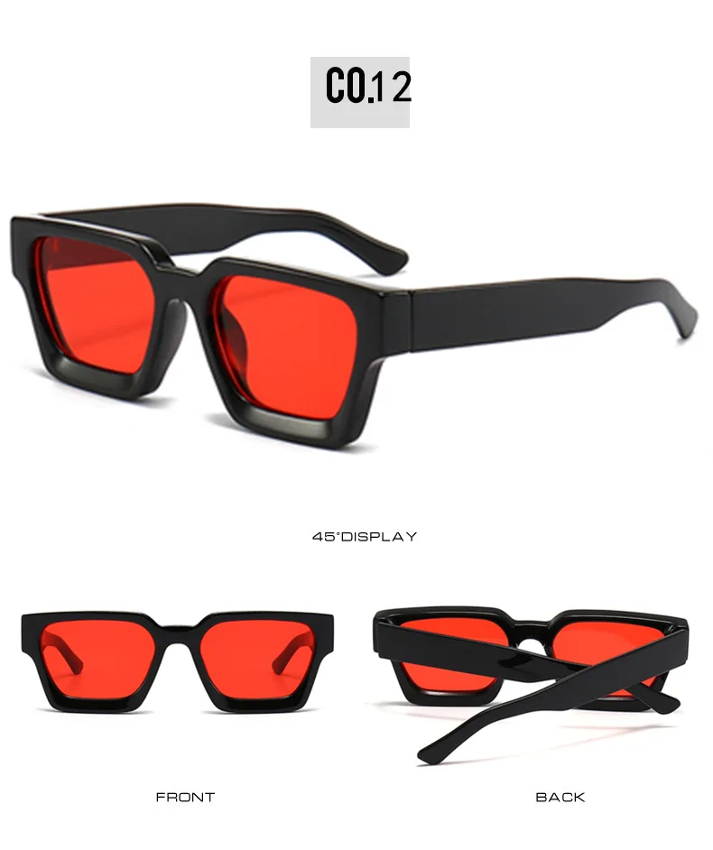 Herren-Sonnenbrille mit dickem Rahmen, Vintage-Stil, quadratische Sonnenbrille, lässig, klassisch, Fahrsonnenbrille, UV400 – Detail 19