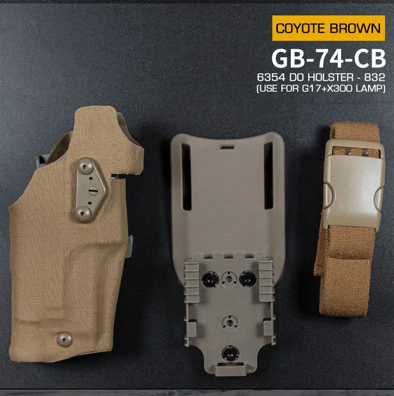 Tactical 6354DO Pistol Holster for Glock 17 Gen4 G19 with X300/X300U Flashlight Quick Lock System QLS Mount Adapter Leg Shroud