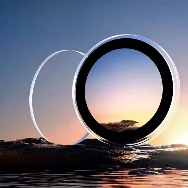 Metal Ring Camera Lens Protector with Tempered Glass Film - Clear 9H HD Clarity
