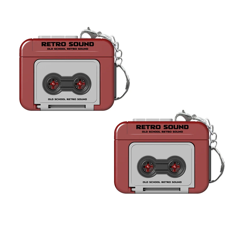 Vintage Mini Cassette Recorder Key Chain – Retro Music Player Keyring Gift