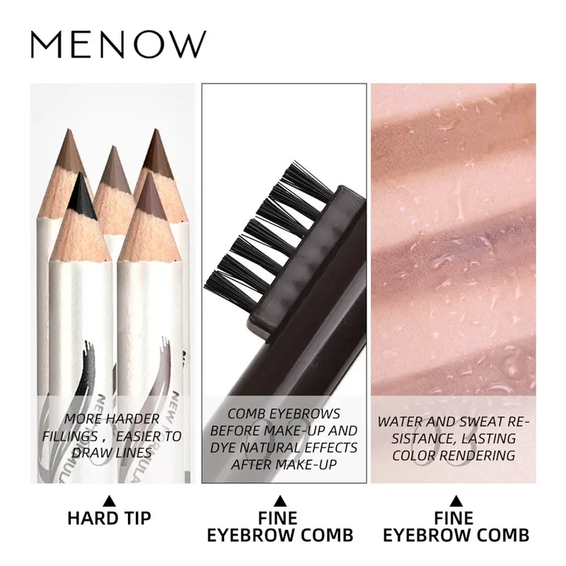 1Pcs eyebrow Waterproof Black Brown Coffee Eyebrow Tattoo Pencil Long-lasting Eyebrow Enhancer with Brush Makeup Cosmetic Tools 6