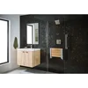 Home Care Teak Wood Aluminum Folding Shower Seat Wall Mounted Bench Bathroom Safety Furniture DN7110 Easy Installation Brushed 5
