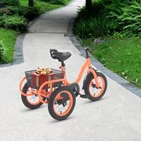 Tricycle à 3 roues de 12 pouces pour enfants, vélos pour garçons/filles, tricycle à une vitesse, vélo orange/vert clair, vélo à 3 roues, cadeau pour enfants 3