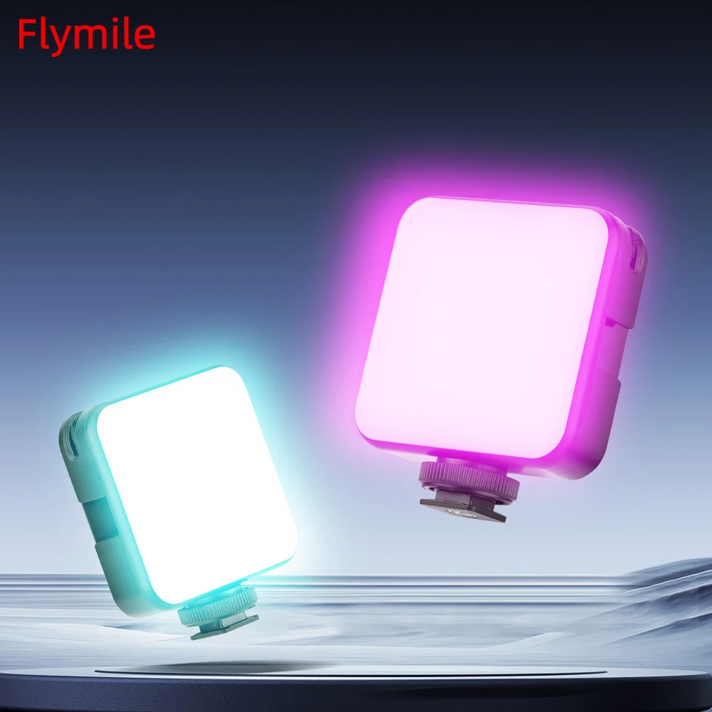Flymile RGB 2 색 필 라이트, DJI 포켓 3 액션 카메라, 휴대폰 2500-9000K 셀카 라이트, 휴대용 마그네틱 비디오 필 램프