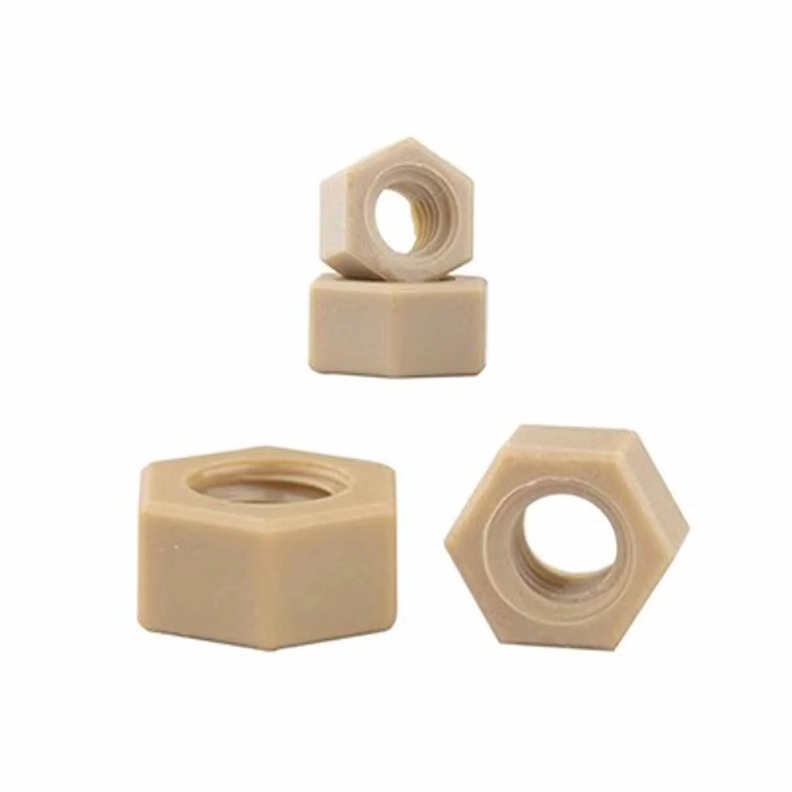 1pc M2 M2.5 M3 M4 M5 M6 M8 M10 M12 M14 M16 M20 PEEK High-strength High-temperature Resistant Insulation Plastic Hex Hexagon Nut