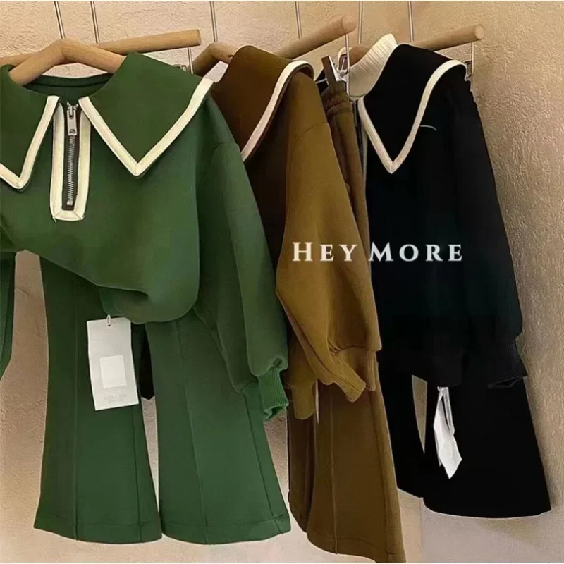 Children's Clothing Sets kids clothing set girls clothing set Lapel Long Sleeve Top + Wide Leg Pants 2 Pcs Sets Kids Boutique Clothes for Girls 3 To 7 Years