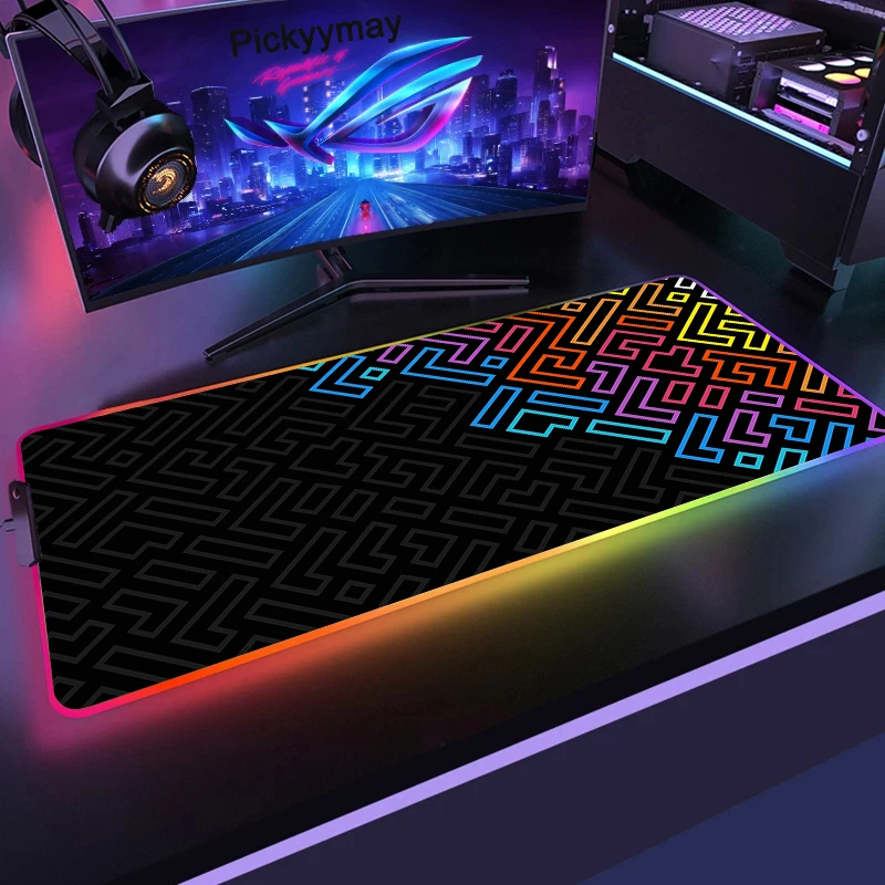 

RGB игровой коврик для мыши, дизайнерский коврик для мыши, большой Настольный коврик для геймеров XXL, коврики для клавиатуры, светящийся Настольный коврик, коврик для мыши с подсветкой