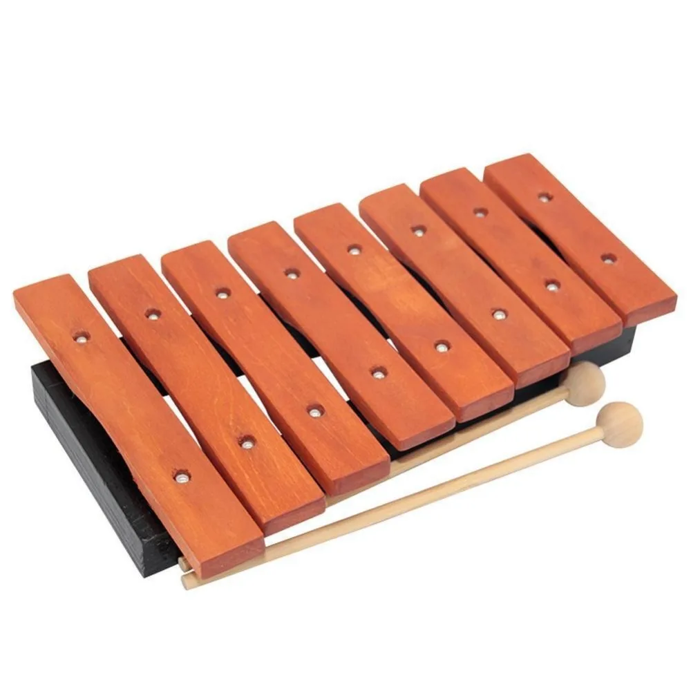 Wooden 8 Note Wooden Xylophone with Handle With Two Beaters Traditional Music Instrument Drumsticks Percussion Parts