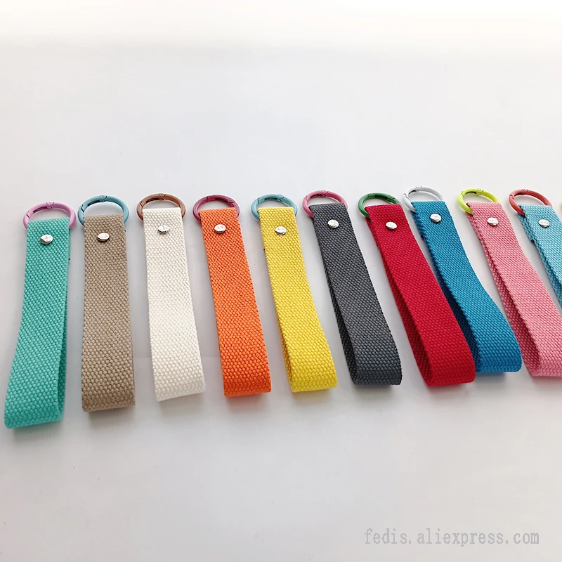 25mm Name Tag Plain Keychain Keyring Webbing Strap Cotton Ribbon for Embroidery Patch Sewing Iron On Backpack