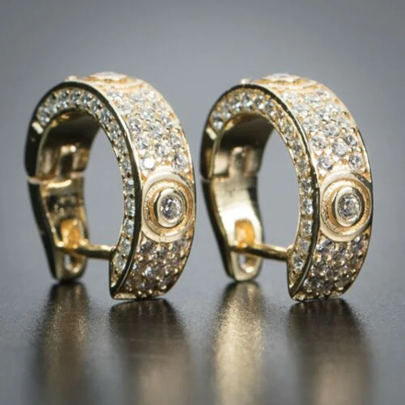

Серьги-кольца в стиле хип-хоп для мужчин и женщин, ювелирные украшения с блестящим кубическим цирконием для подростков, роскошные аксессуары, 2021