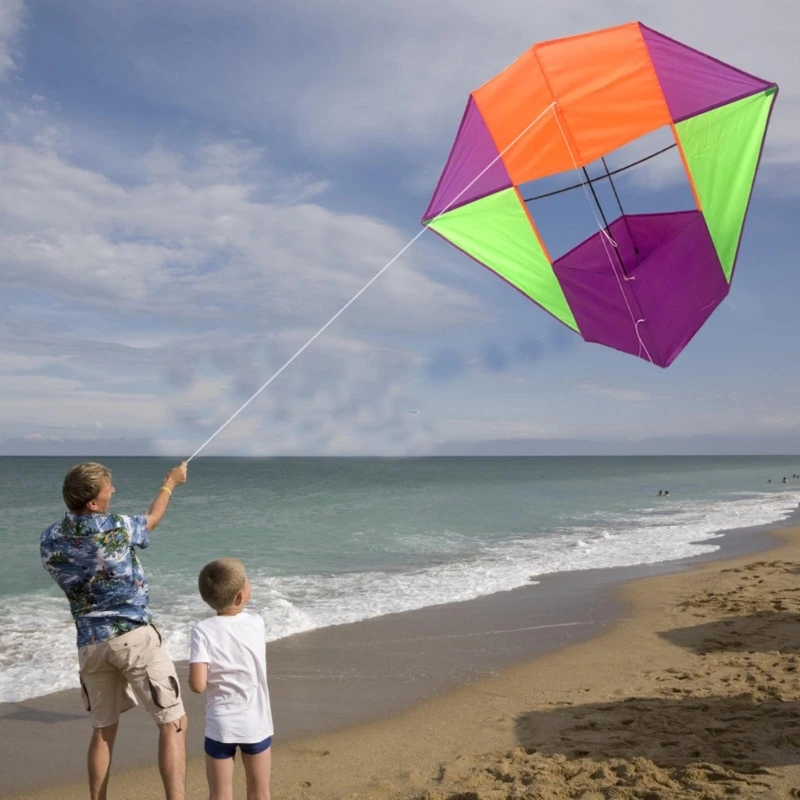 Colorful Cube Box Shape Kite Convenient Flying for Outdoor Children Beginners 4