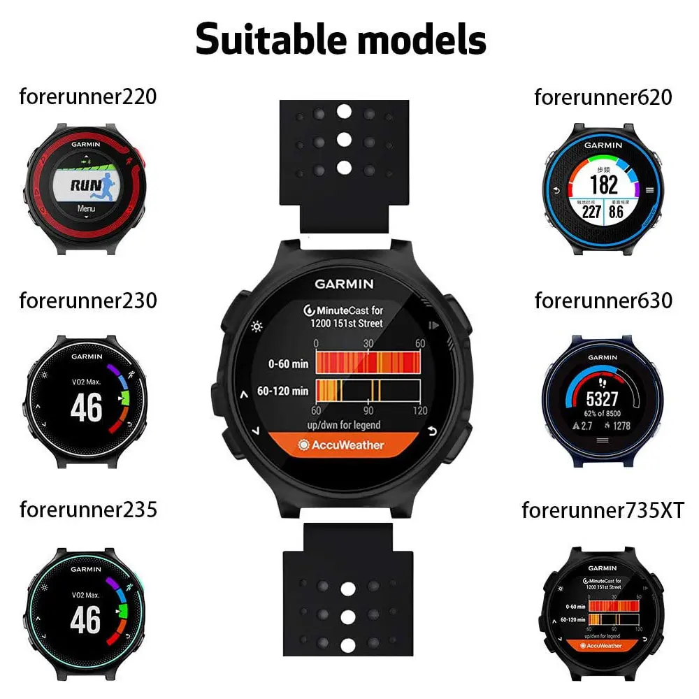 Silicone Watchband For Garmin Forerunner 230 235 220 620