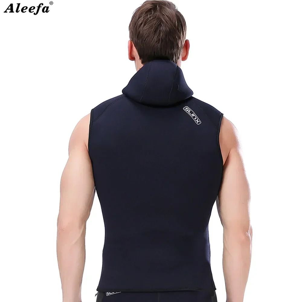 3MM Neoprene Men's Hooded Vest Wetsuit for Scuba Diving, Snorkeling and Swimming-Keep Warm Spring Swimsuit