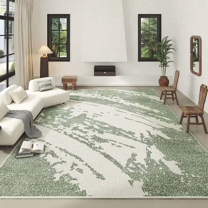 Literary Artistic Style Fresh Green Living Room Carpet Textured Bedroom Carpets Easy Clean Non-slip Washable Lounge Rug Alfombra 5