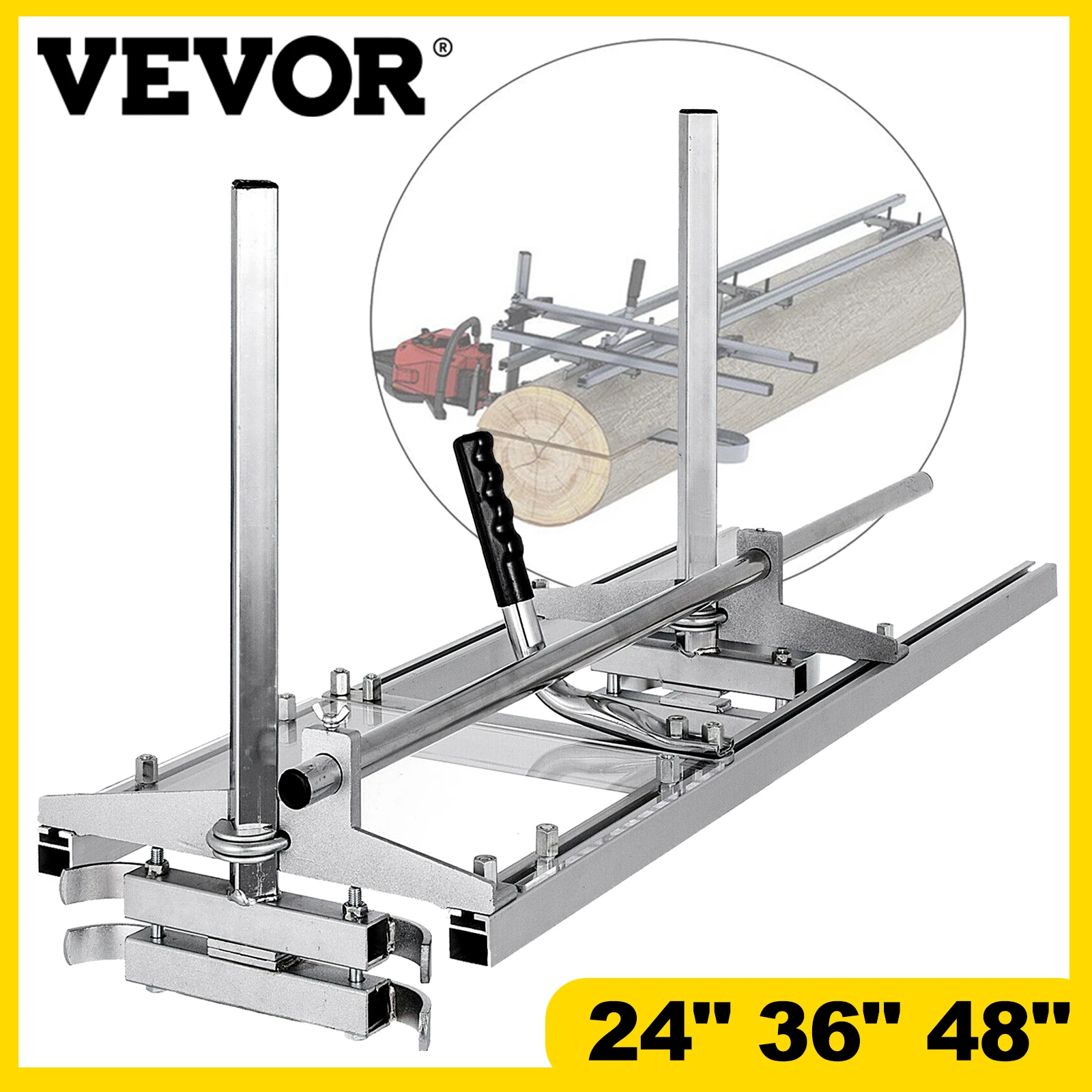 Vevor Chainsaw Mill Planking Milling 24 36 48 Inch Guide Bar Wood