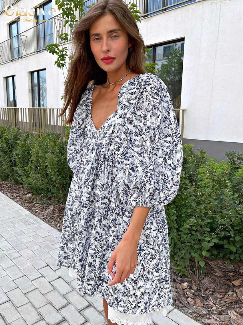 

BabYoung Summer Loose Pri Women's 2023 Fashion V-Neck Short Sleeve Office Mini Dresses Elegant Patchwork Female Dress