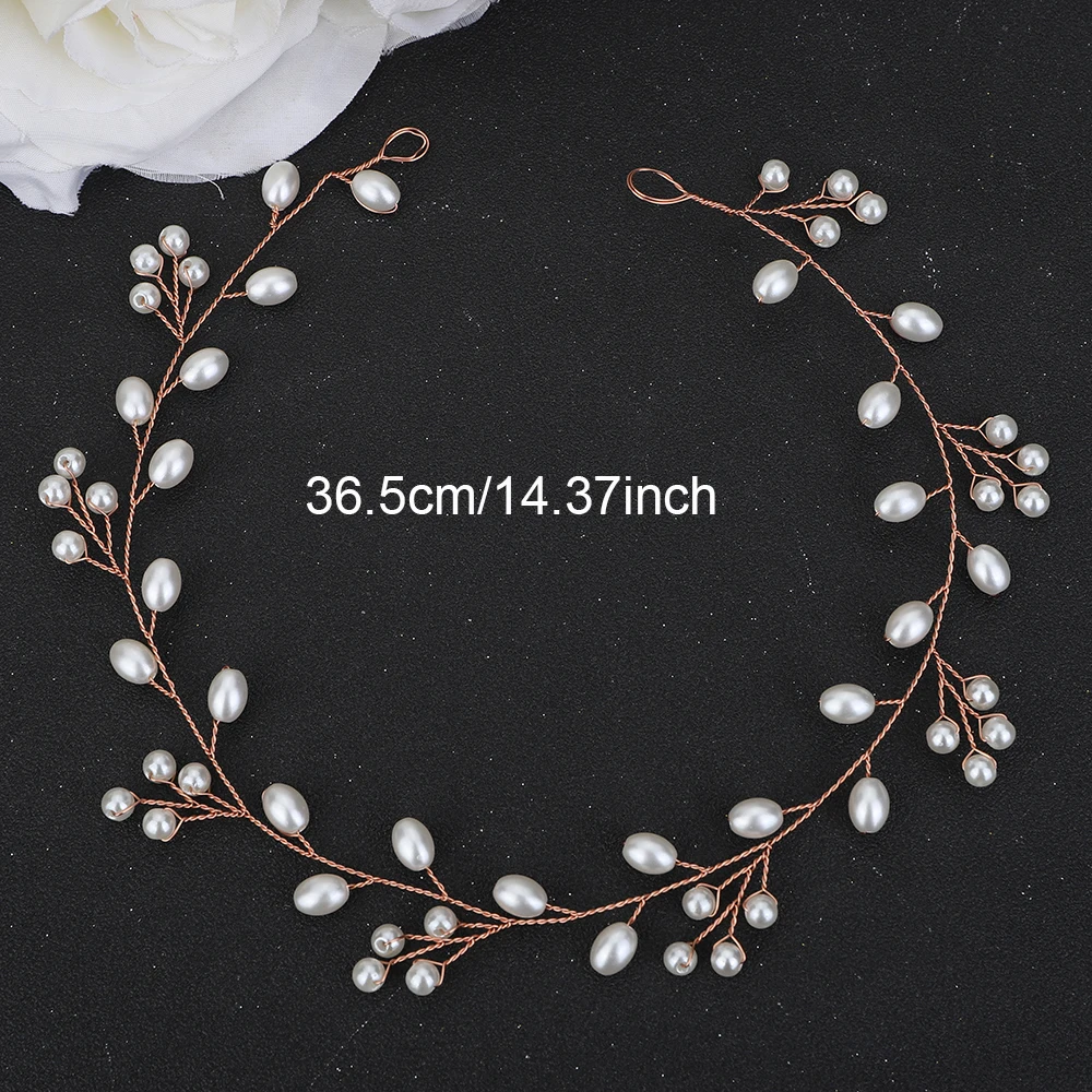 Pearl Headband Wedding Head Jewelry Silver Bridal Hair Accessories Gold Tiaras Bridesmaid Headpieces