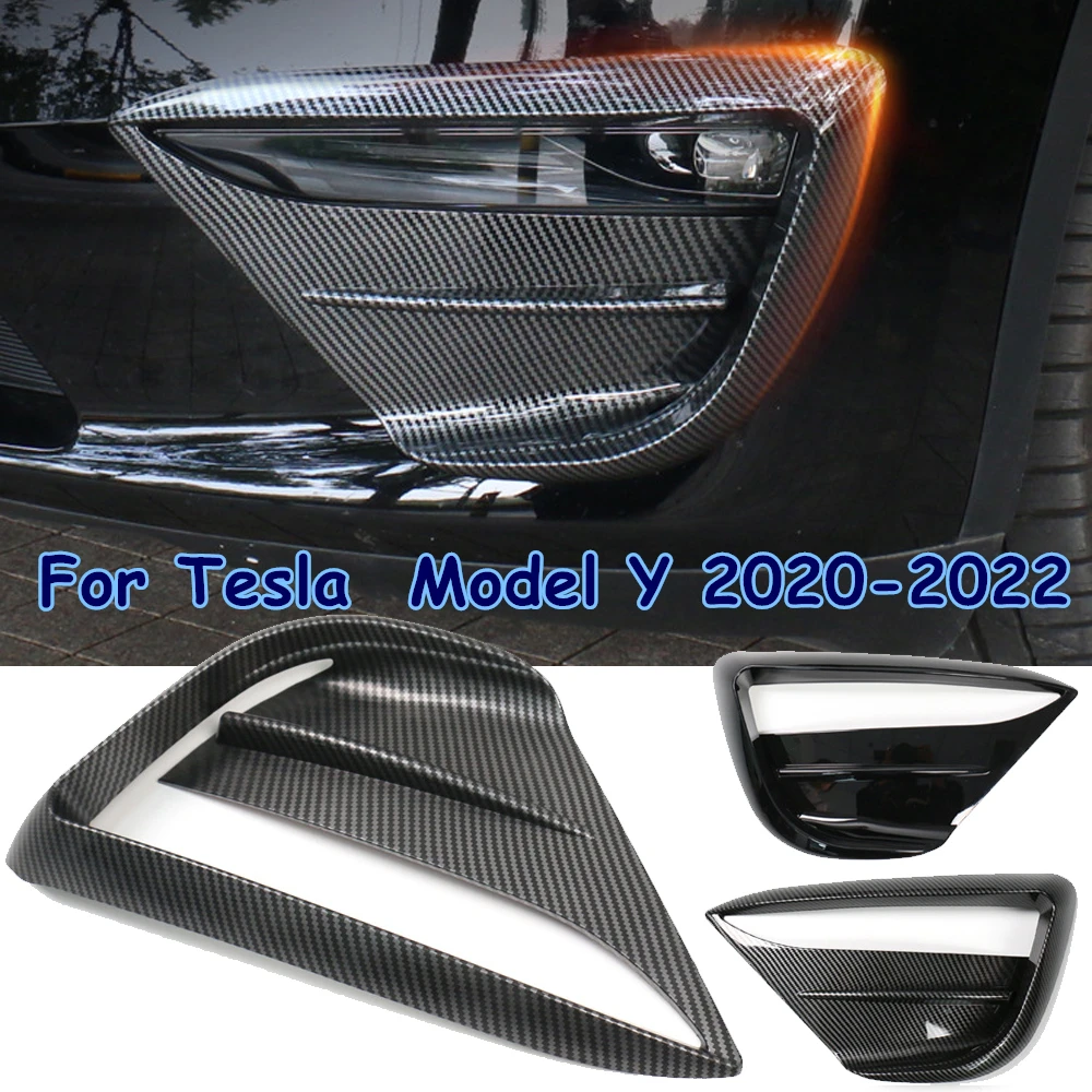 

For Tesla Model Y 2020-2022 Front Fog Light Lamp Spoiler Cover Trim Decoartion Car Accessories