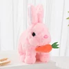 Electric Plush Rabbit Toy Walking Jumping Squeaking Tail Wagging Stuffed Bunny Doll Interactive Plush Toy For Kid Gift 3