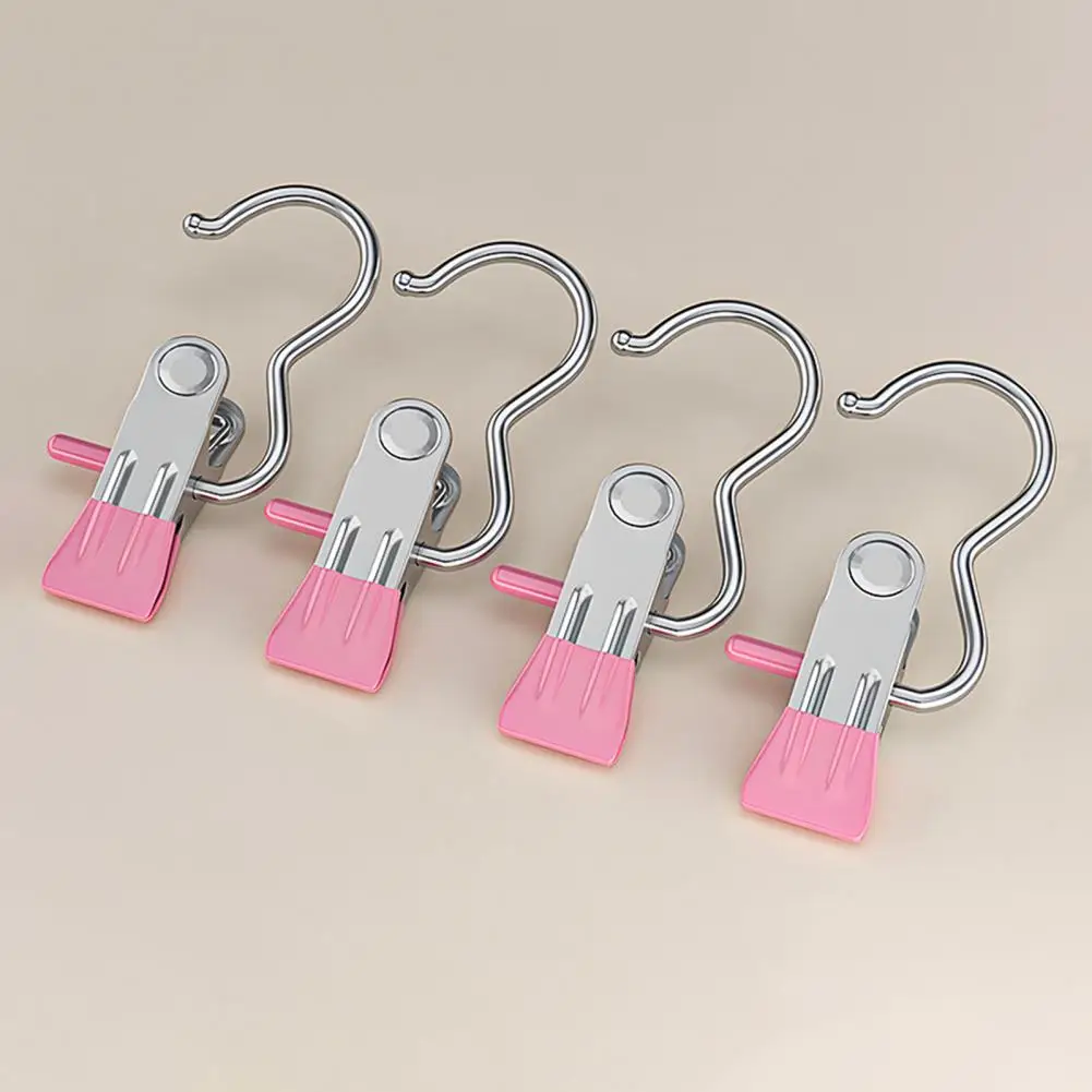 

Anti-slip Clothespin Small Clothespin Heavy Duty Windproof Clothespin Set with Metal Hook for Laundry Hanging Strong for Socks