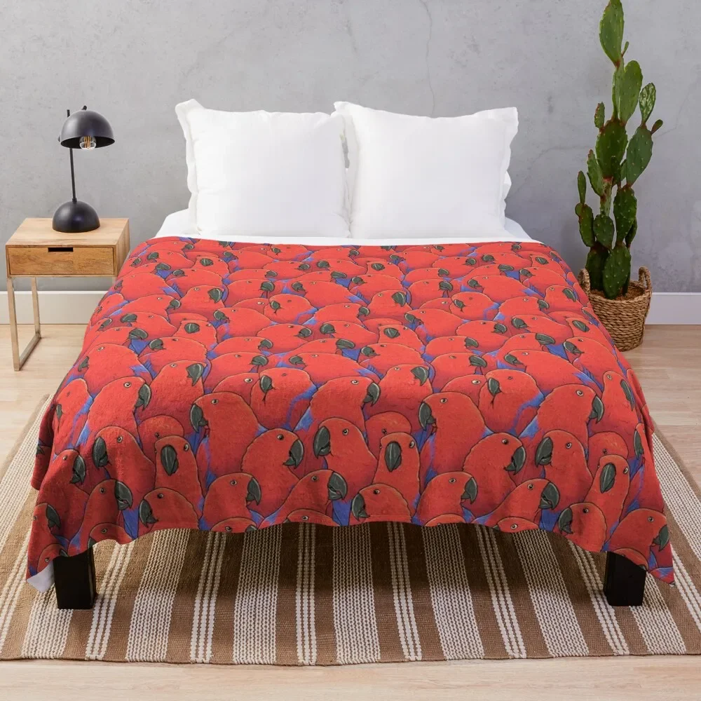 Female Eclectus Parrots Throw Blanket Baby For Sofa Thin Picnic Blankets
