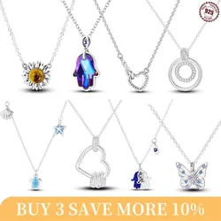 CYCUFF 925 Sterling Silver Necklace Faram Hand Pendant Necklace For Women Engagement Wedding Party Birthday Gift Silver Jewelry