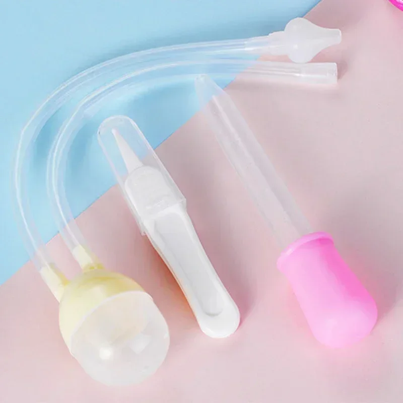 Safety Nose Cleaner Newborn Baby 3pcs/box Kids Vacuum Suction Nasal Aspirator Set Infants Medicine Dropper Accessories Baby Care