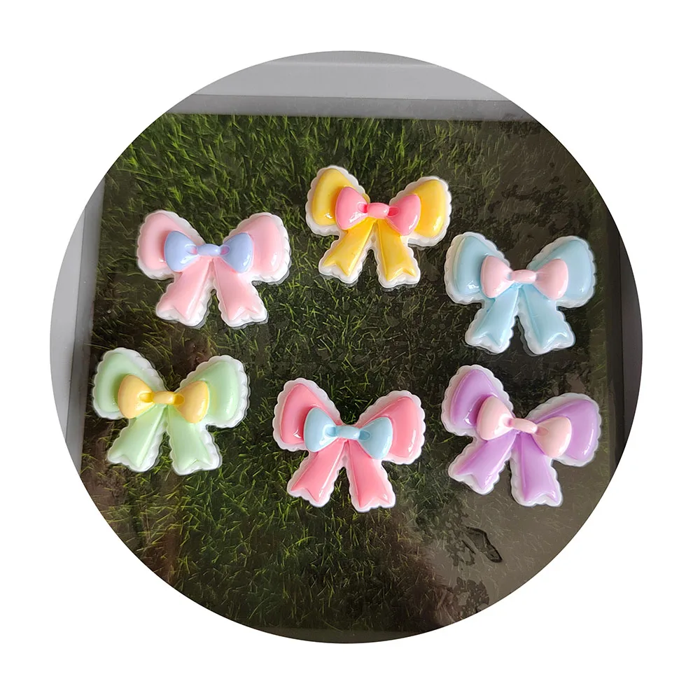 

Cute Bowknot Flatback Resin Cabochon Figurine Scrapbooking DIY Hair Bow Phone Case Decor Craft Accessories