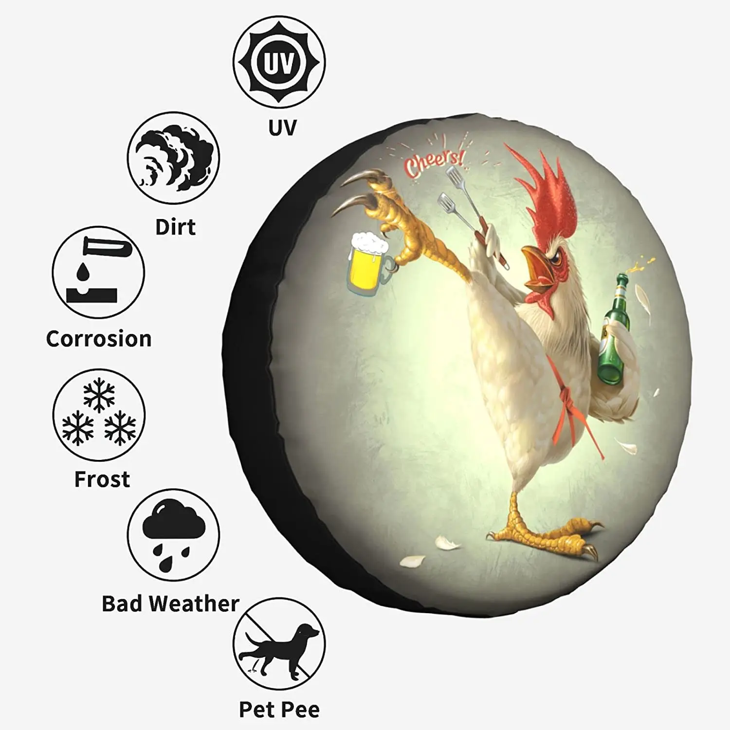 Funny Chicken Spare Tire Cover Polyester Universal Dust-Proof Waterproof  Wheel Covers for Trailer RV SUV Truck and Many Vehicles AliExpress