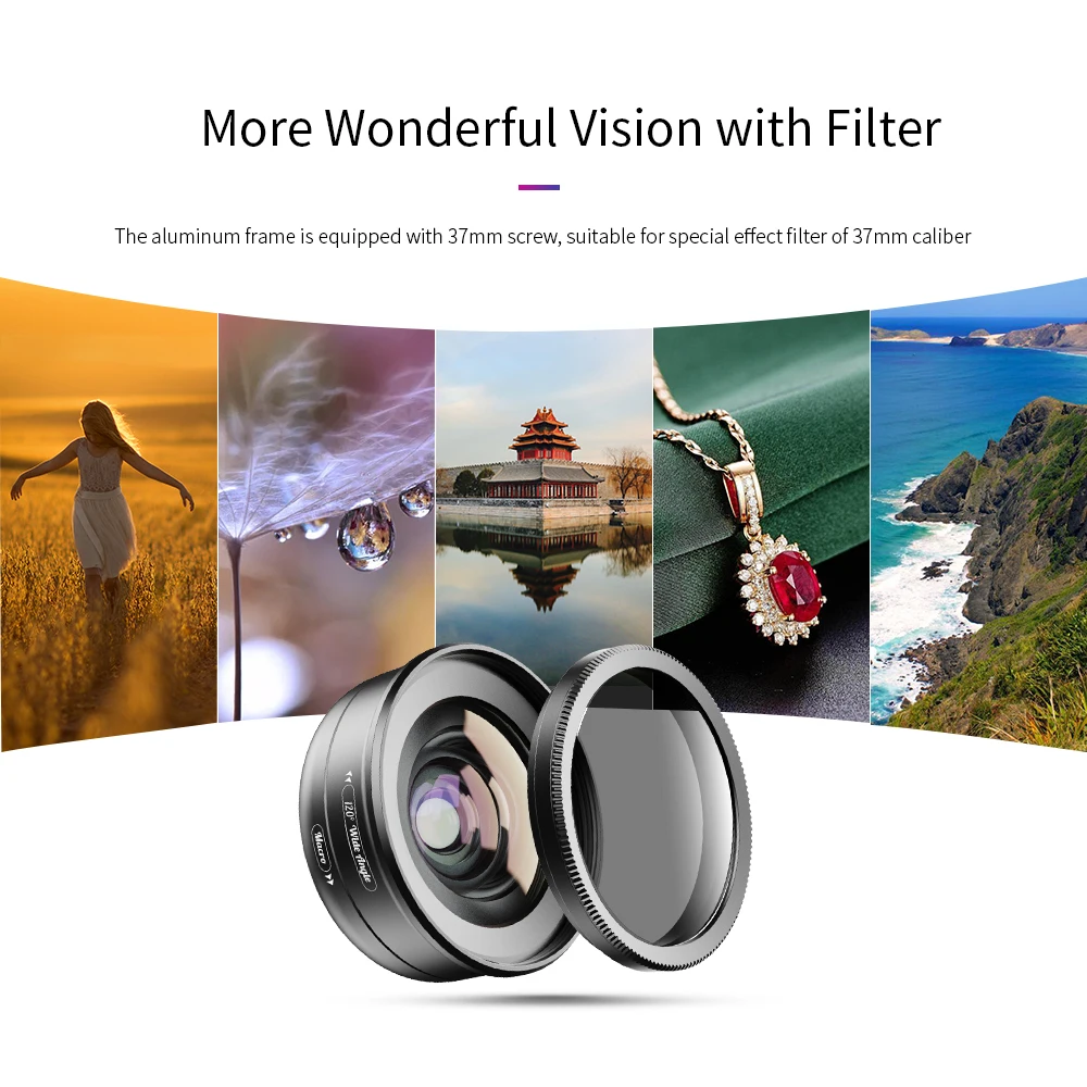 APEXEL 2 in 1 Lens 4K 120 Degree Super Wide Angle 10x lens macro photography iPhone Samsung xiaomi Realme All Cellphone wide angle conversion lens