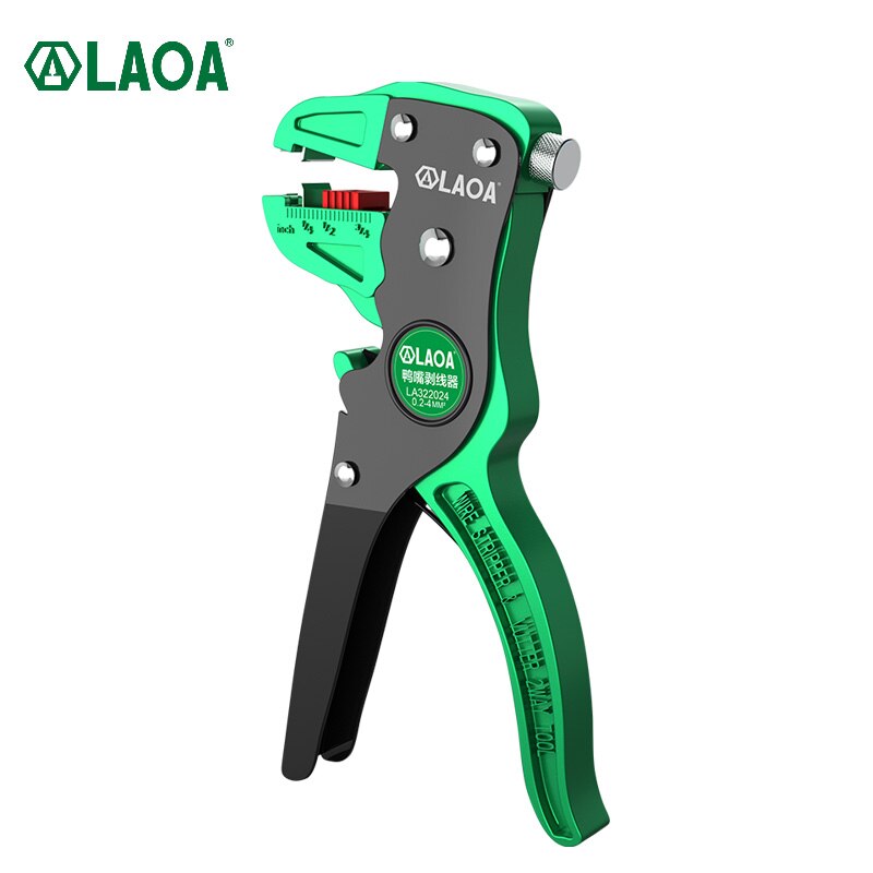  LAOA Automatic Wire Stripper Flatwire Cutter Stripping Plier 0.2 to 4mm Range Length Adjustment For Electrician 