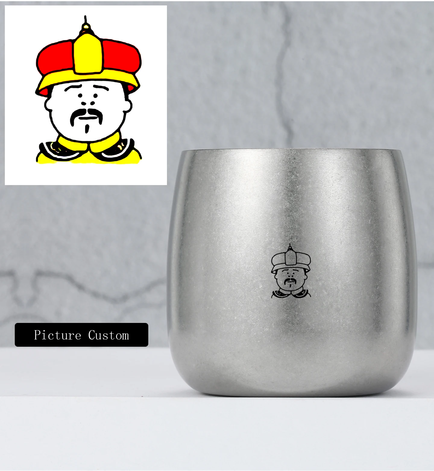 Doppelschichtiger isolierter Heißwasserbecher aus Edelstahl 304, personalisiertes individuelles Logo mit Namen, RVintage-Minibecher für Kaffee, Camping, Geschenk – Detail 6
