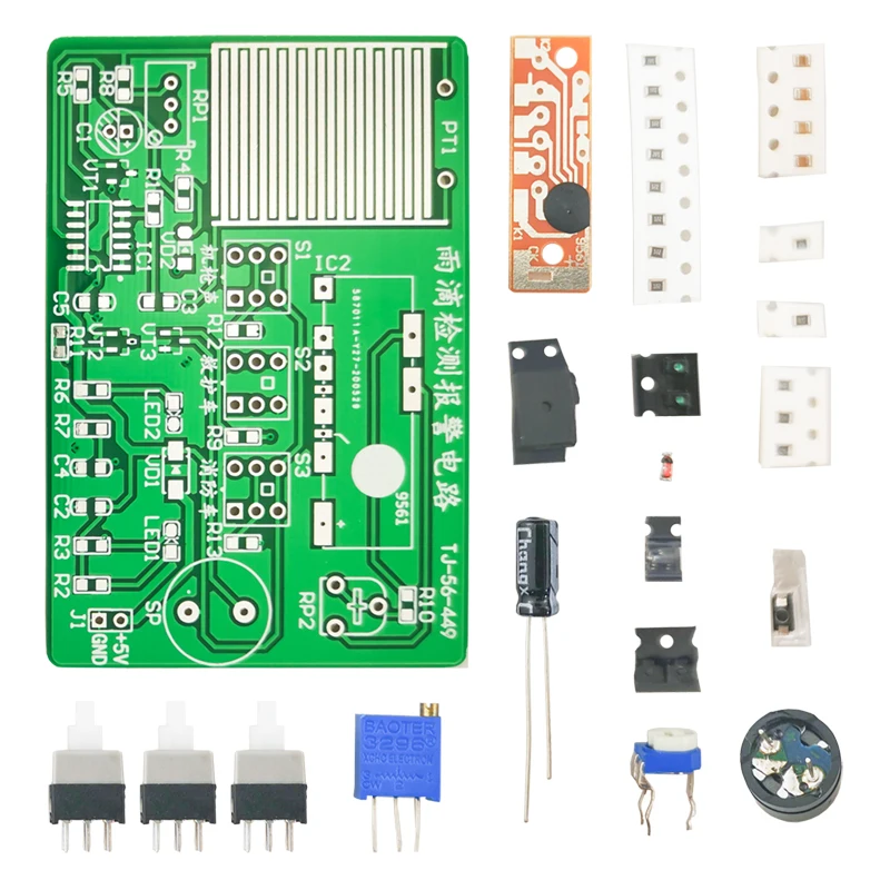 Circuit Board Assembly Parts Raindrop Detection Alarm Troubleshooting board Electronic Experiment Assembly DIY Parts pcb board assembly