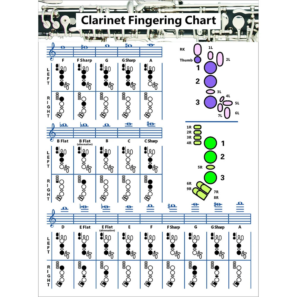Art Paper Basic Fingering Chord Poster for Beginner Practice