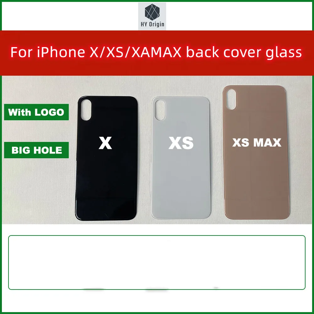 

For IPhone X XS XSMAX Back Cover Glass Back Door Case Frame Back Case Glass Battery Cover 3M Glue Replacement CE Mark