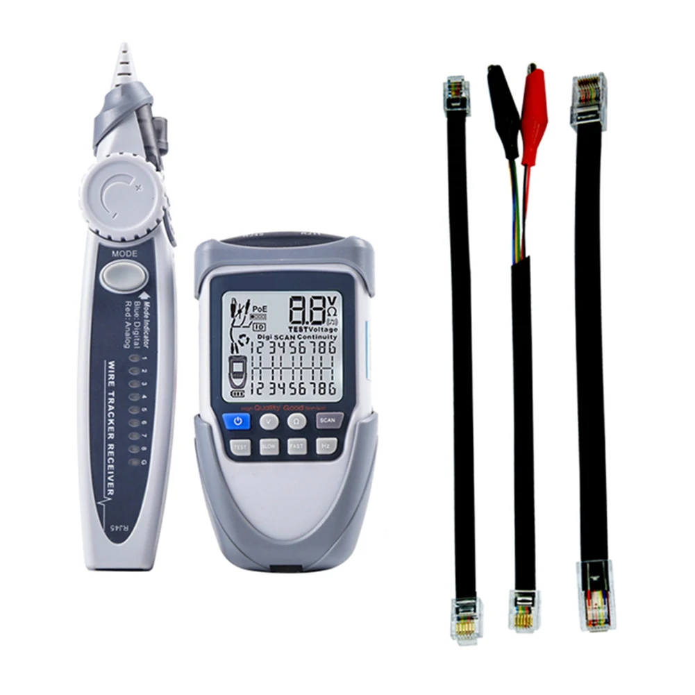 Handheld Network Cable Tester LCD Large Screen Display Digital Wire Trackers Continuity Voltage Polarity Checking POE Test | Инструменты