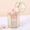 Glass Makeup Brush Box Holder Jewelry Box Pencil Bucket Makeup Organizer Desktop Cosmetic Storage Box Pearls Barrel  ZM827 6
