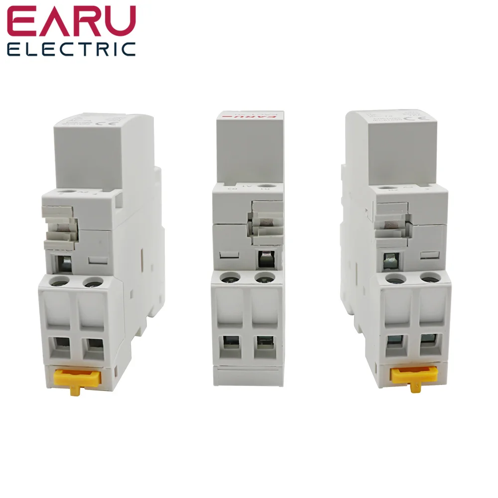 Din Rail Mounted Household Modular AC Contactor 2P 16A 20A 25A 2NO 2NC 1NO 1NC AC220V AC230V 50/60Hz For Smart Home House Hotel images - 6