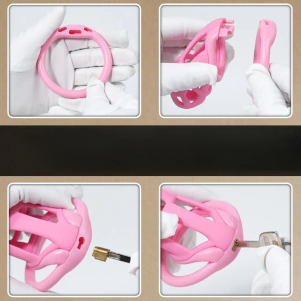penis chastity cage chastity lock sex toy chastity cage accessory 7.0 Chastity Lock Cock Cage 3D Invisible Lock 4 Arc Ring Testicle Chastity Belt BDSM Toy Hentai Bondage Fetish SexToy