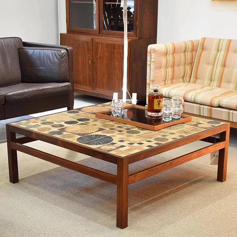 Center Standing Coffee Table Aesthetic Clear Antique Living Room Wood Coffee Table Decoration Writing Meubles Home Furniture