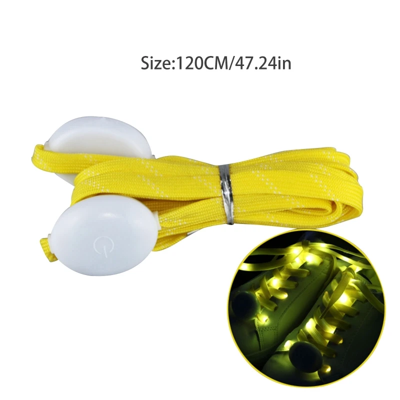 Nylon Shoelaces LED Light Up Shoe Laces with Flashing Lights, 3 Modes 7 Colors F2TC