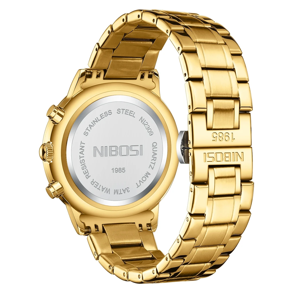 NIBOSI Mens Watches Top Brand Luxury Tourbillon Quartz Watch for Men Stainless Steel Sport Chronograph Clock Relogio Masculino